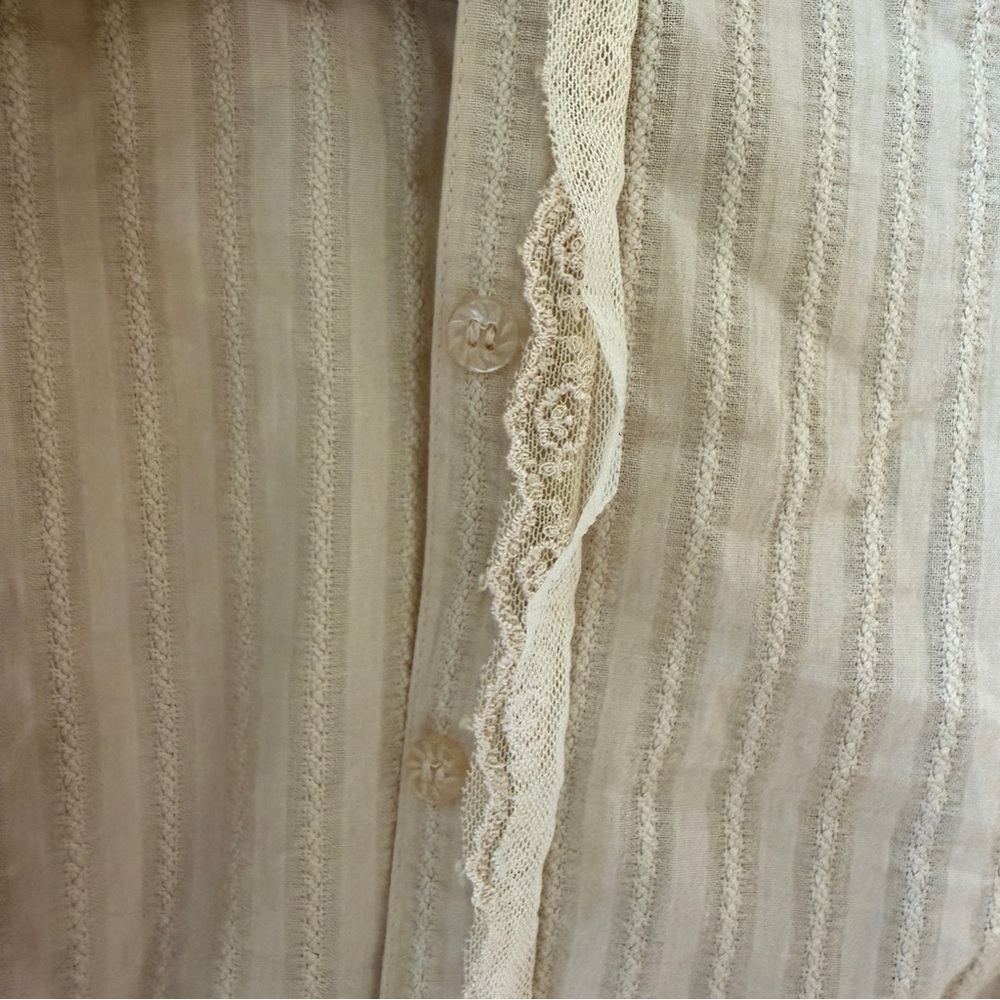 Mango Cream Lace High Neck Blouse Victorian Edwardian Cottagecore Prairie Size 8 - Picture 8 of 11